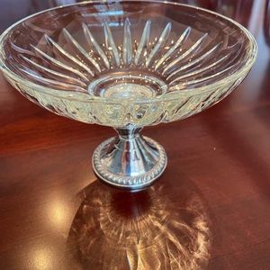Vintage, Duchin Creation, Sterling Silver Weighted, Glass Compote/Candy Dish